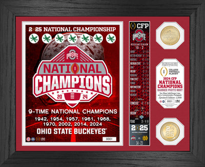 Highland Mint Ohio State Buckeyes 2024-25 CFP National Champions Bronze Coin Photo Mint - Limited Edition /5,000