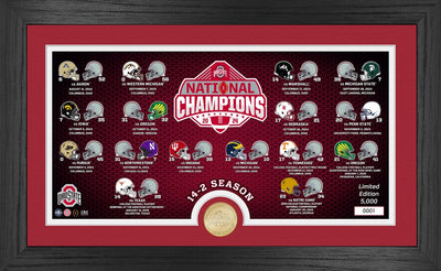 Highland Mint Ohio State Buckeyes 2025 CFP National Champions Season Match Ups Bronze Coin Photo Mint - Limited Edition