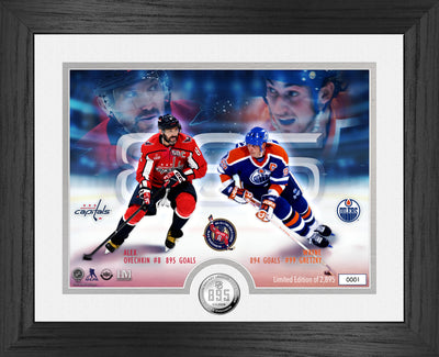 Highland Mint Alex Ovechkin & Wayne Gretzky NHL 895 Goals Record Silver Coin Photo Mint - Limited Edition /2895