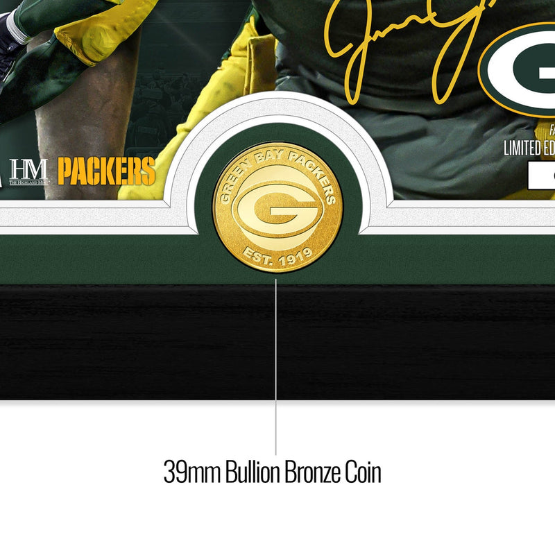 Highland Mint Josh Jacobs Green Bay Packers Bronze Coin Photo Mint - Limited Edition /1,000