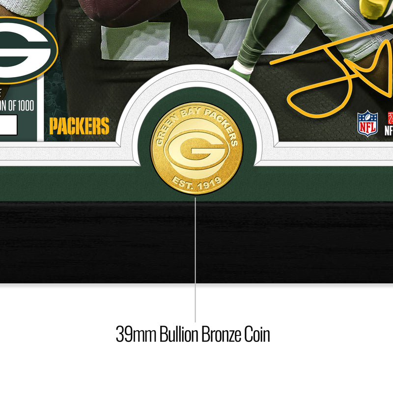 Highland Mint Jordan Love Green Bay Packers Bronze Coin Photo Mint - Limited Edition /1,000