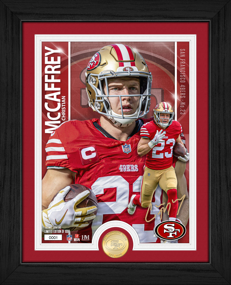 Highland Mint Christian McCaffrey San Francisco 49ers Bronze Coin Photo Mint - Artist Proof