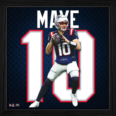 Highland Mint Drake Maye New England Patriots Impact Jersey Frame