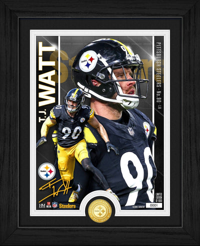 Highland Mint Pittsburgh Steelers T.J. Watt Bronze Coin Photo Mint - Limited Edition /1,000