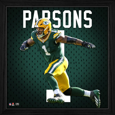 Highland Mint Micah Parsons Green Bay Packers Impact Jersey Frame
