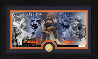 Highland Mint Mike Ditka Jersey Retirement Bronze Coin Pano Photo Mint - Limited Edition /5,000