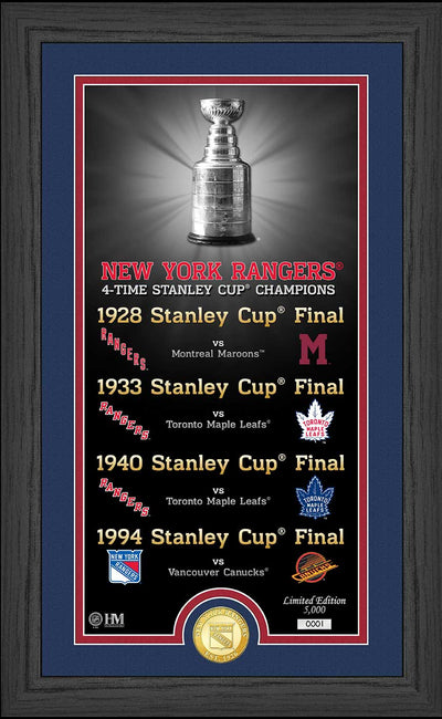 Highland Mint New York Rangers Legacy Supreme Bronze Coin Panoramic Photo Mint - Limited Edition /5,000