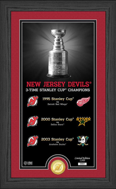 Highland Mint New Jersey Devils Legacy Supreme Bronze Coin Panoramic Photo Mint - Limited Edition /5,000
