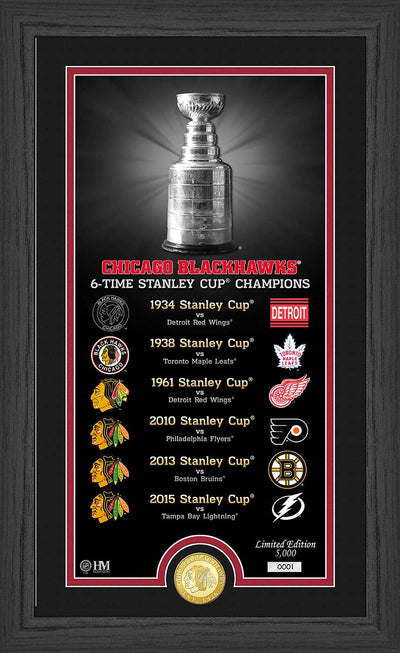Highland Mint Chicago Blackhawks Legacy Supreme Bronze Coin Panoramic Photo Mint - Limited Edition /5,000