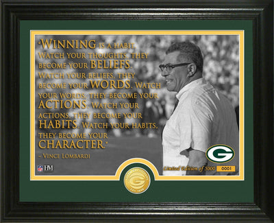Highland Mint Vince Lombardi Quote Bronze Coin Photo Mint