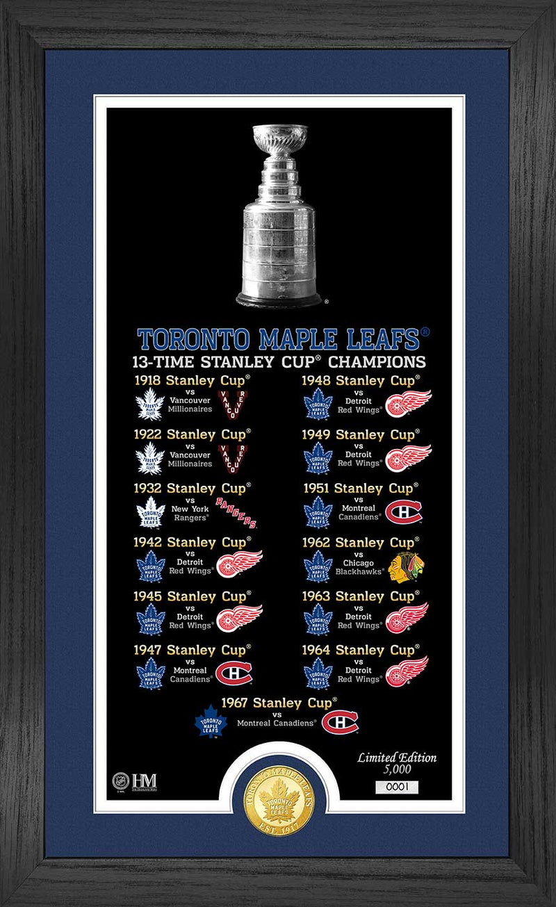 Highland Mint Toronto Maple Leafs Legacy Supreme Bronze Coin Panoramic Photo Mint - Limited Edition /5,000