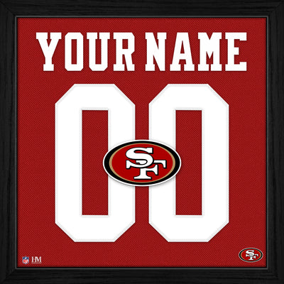 Highland Mint San Francisco 49ers Personalized Impact Jersey Frame - 13" x 13"