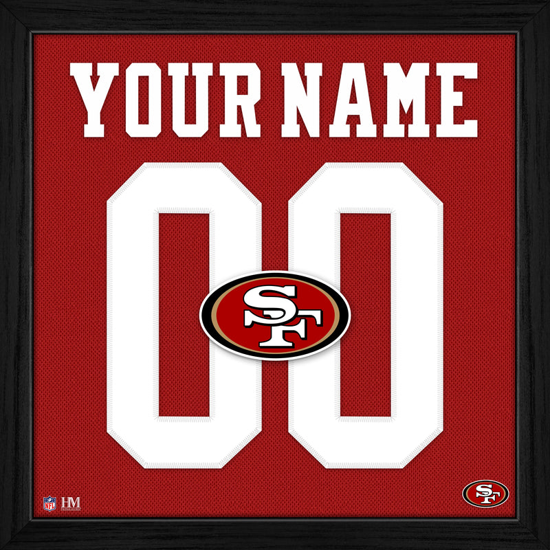 Highland Mint San Francisco 49ers Personalized Impact Jersey Frame - 13" x 13"