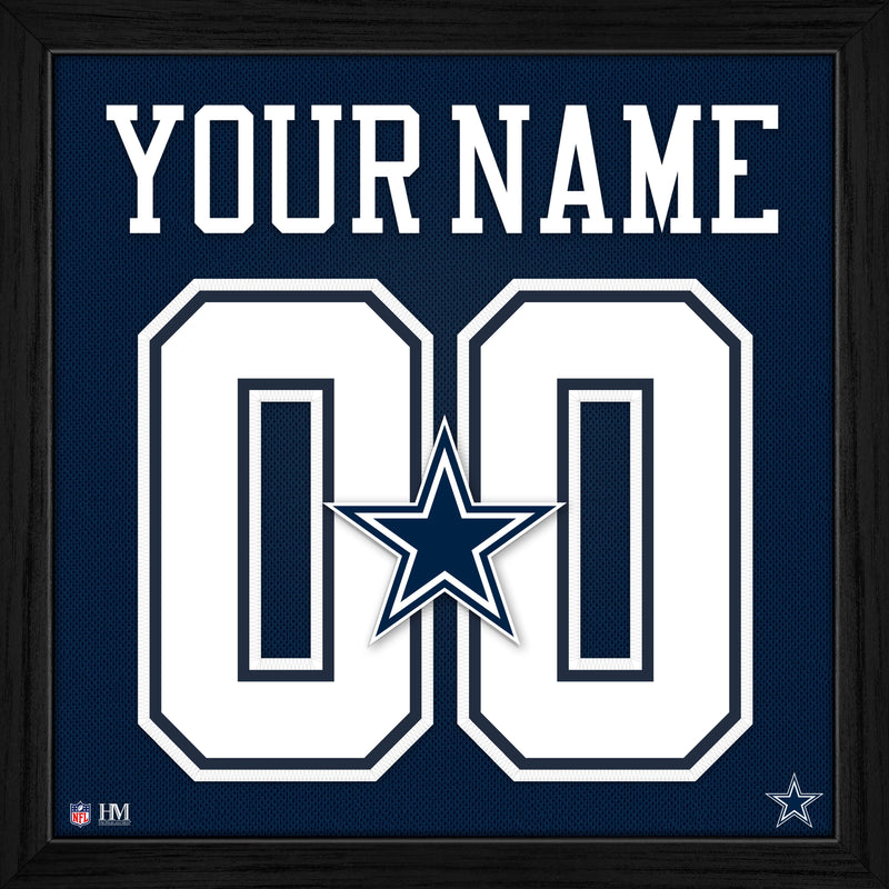 Highland Mint Dallas Cowboys Personalized Impact Jersey Frame - 13" x 13"