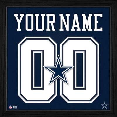 Highland Mint Dallas Cowboys Personalized Impact Jersey Frame - 13" x 13"