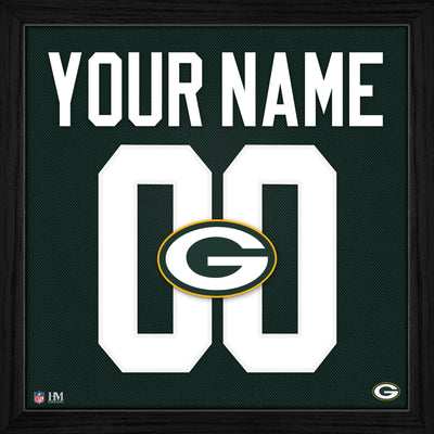 Highland Mint Green Bay Packers Personalized Impact Jersey Frame - 13" x 13"