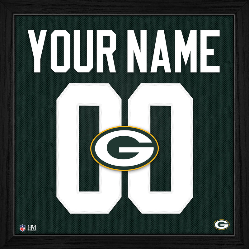 Highland Mint Green Bay Packers Personalized Impact Jersey Frame - 13" x 13"