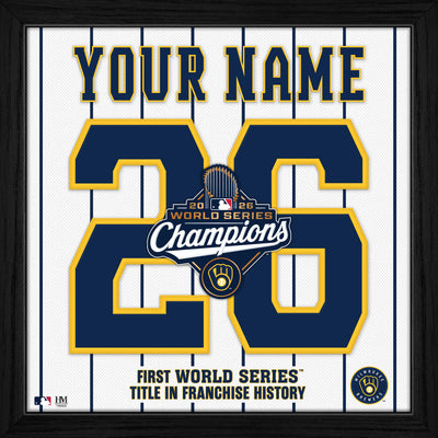 Highland Mint Milwaukee Brewers 2026 World Series Champions Personalized Jersey Frame