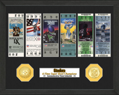 Highland Mint Pittsburgh Steelers 6-Time Super Bowl Championship Ticket Collection - Framed