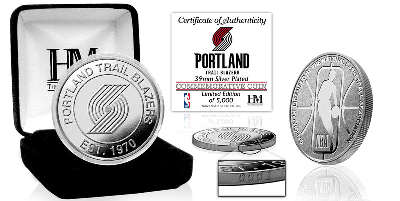 Highland Mint Portland Trail Blazers Silver Coin - Limited Edition /5,000
