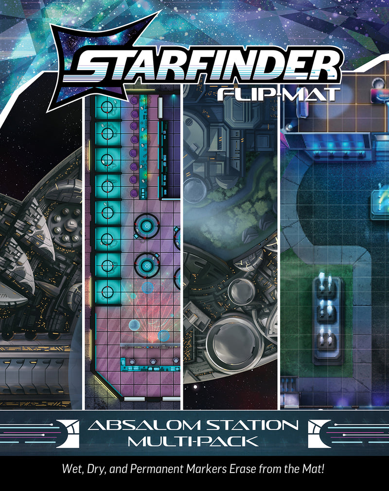 Paizo Starfinder RPG 2E Flip-Mat - Absalom Station Multi-Pack (4 Maps)