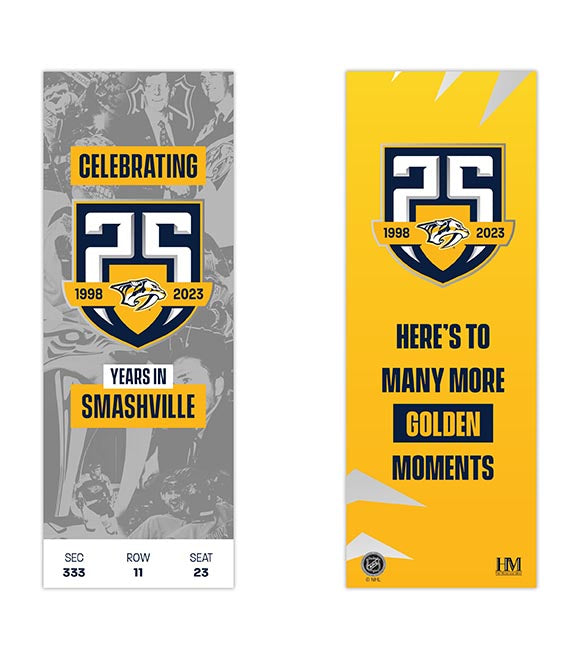 Highland Mint Nashville Predators 25 Years in Smashville Paper Ticket Display
