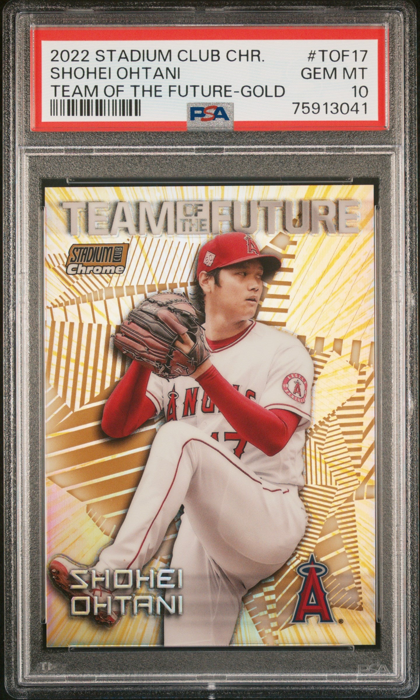 2022 Topps Stadium Club Chrome Shohei Ohtani Team Of The Future Gold /50 PSA 10