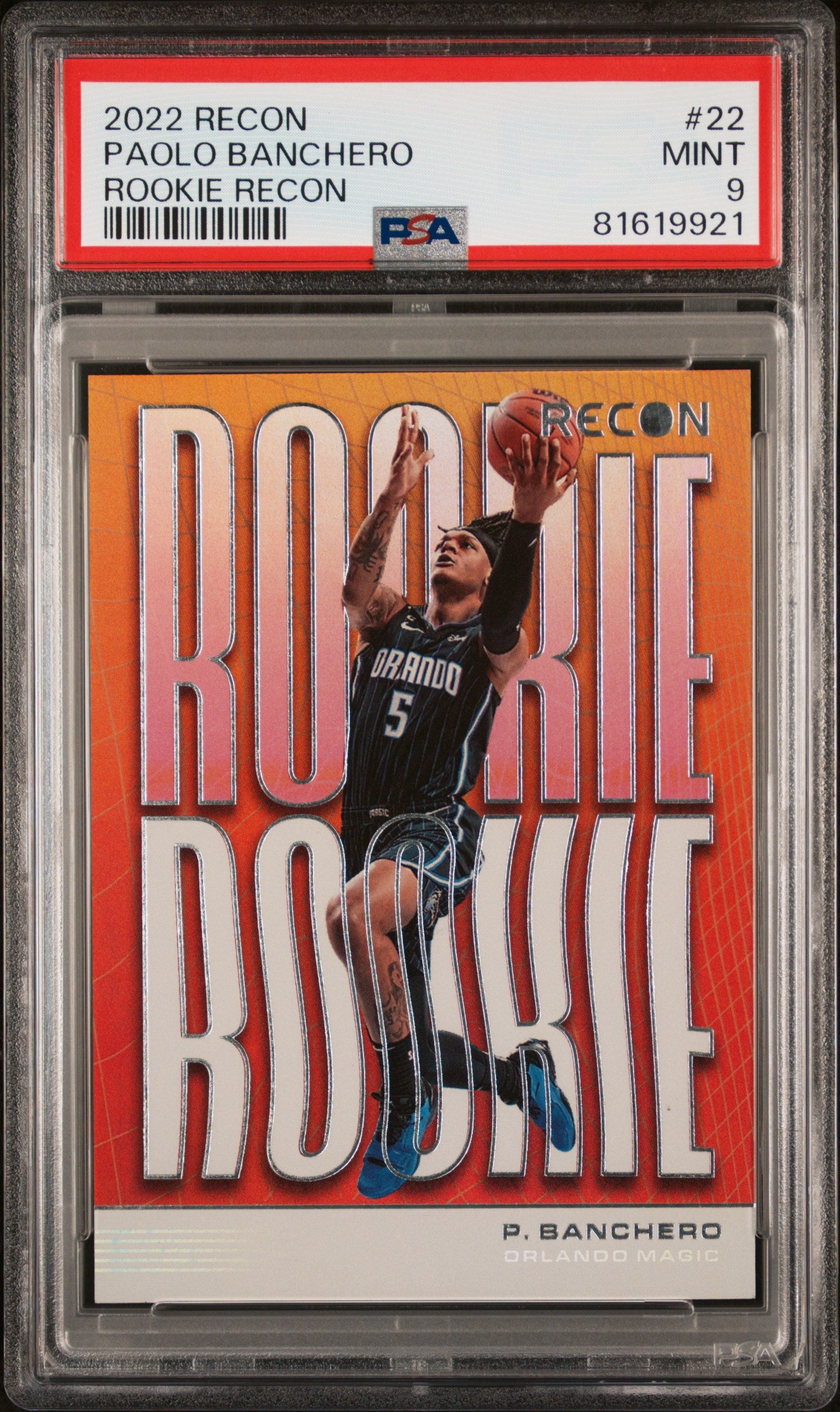 2022 Panini Recon Rookie Recon #22 Paolo Banchero PSA 9