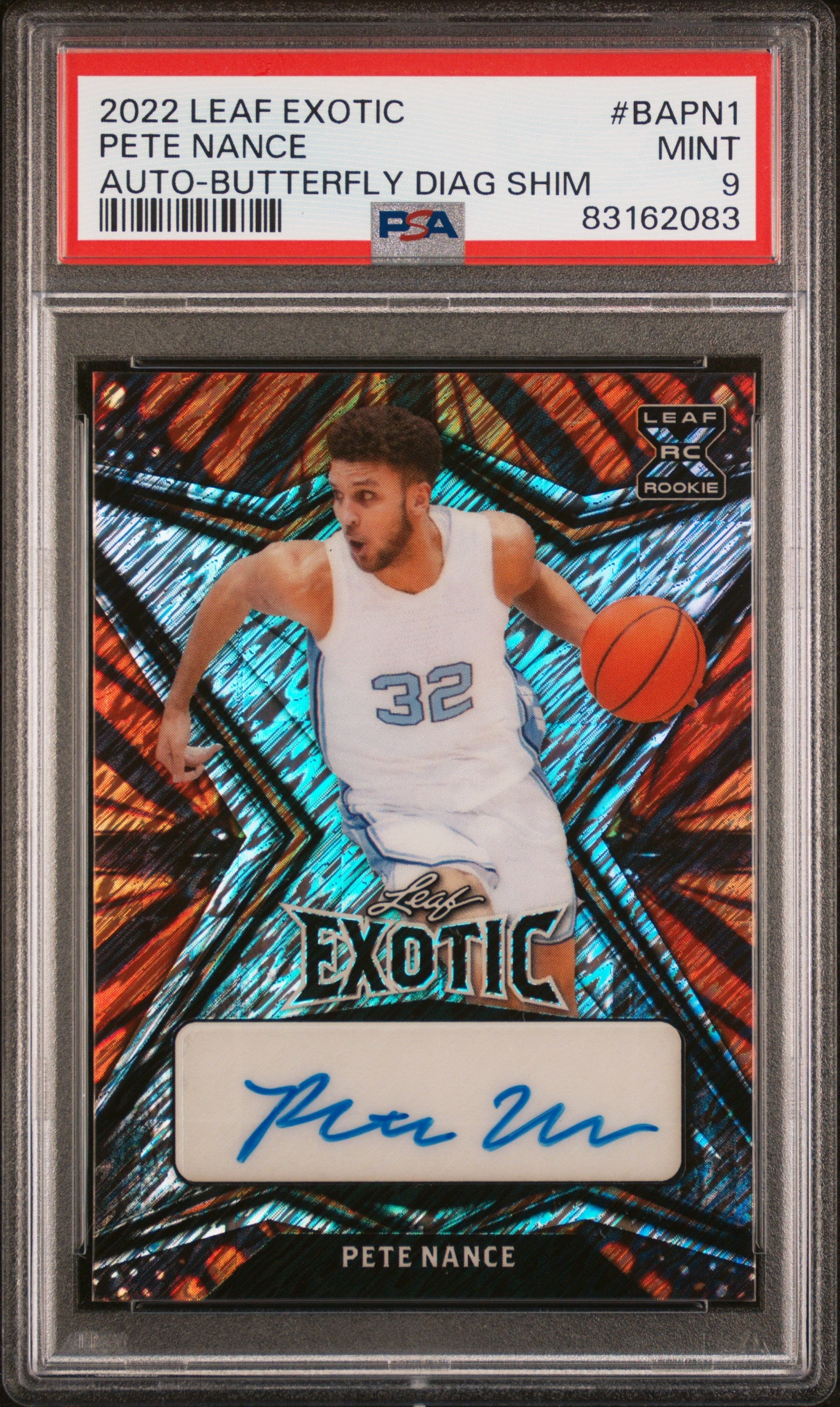 2022 Leaf Exotic Auto-Butterfly Pete Nance #BAPN1 RC /2 PSA 9