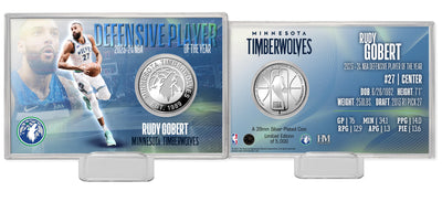 Highland Mint Rudy Gobert 2024 NBA Defensive Player of the Year Silver Coin Card - Limited Edition /5,000