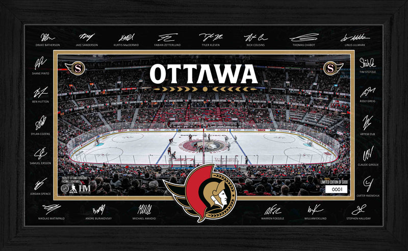 Highland Mint Ottawa Senators 2026-27 Signature Rink Framed Print - Limited Edition /5,000