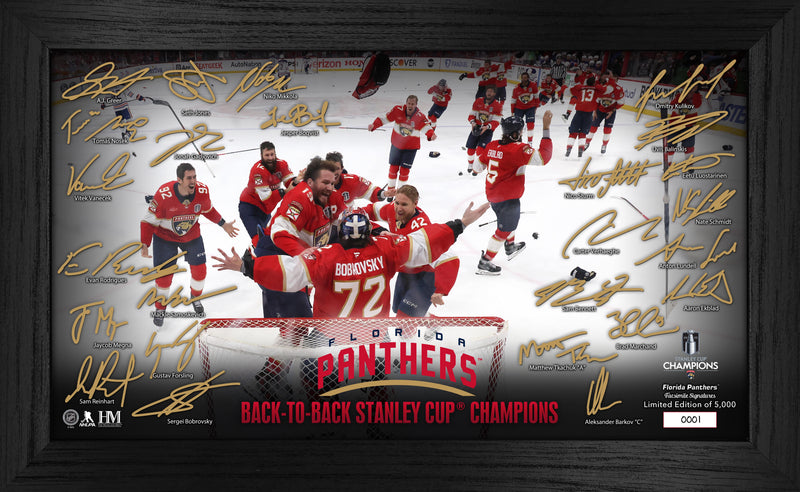 Highland Mint Florida Panthers 2025 Stanley Cup Champions Signature Celebration Frame - Limited Edition /5,000