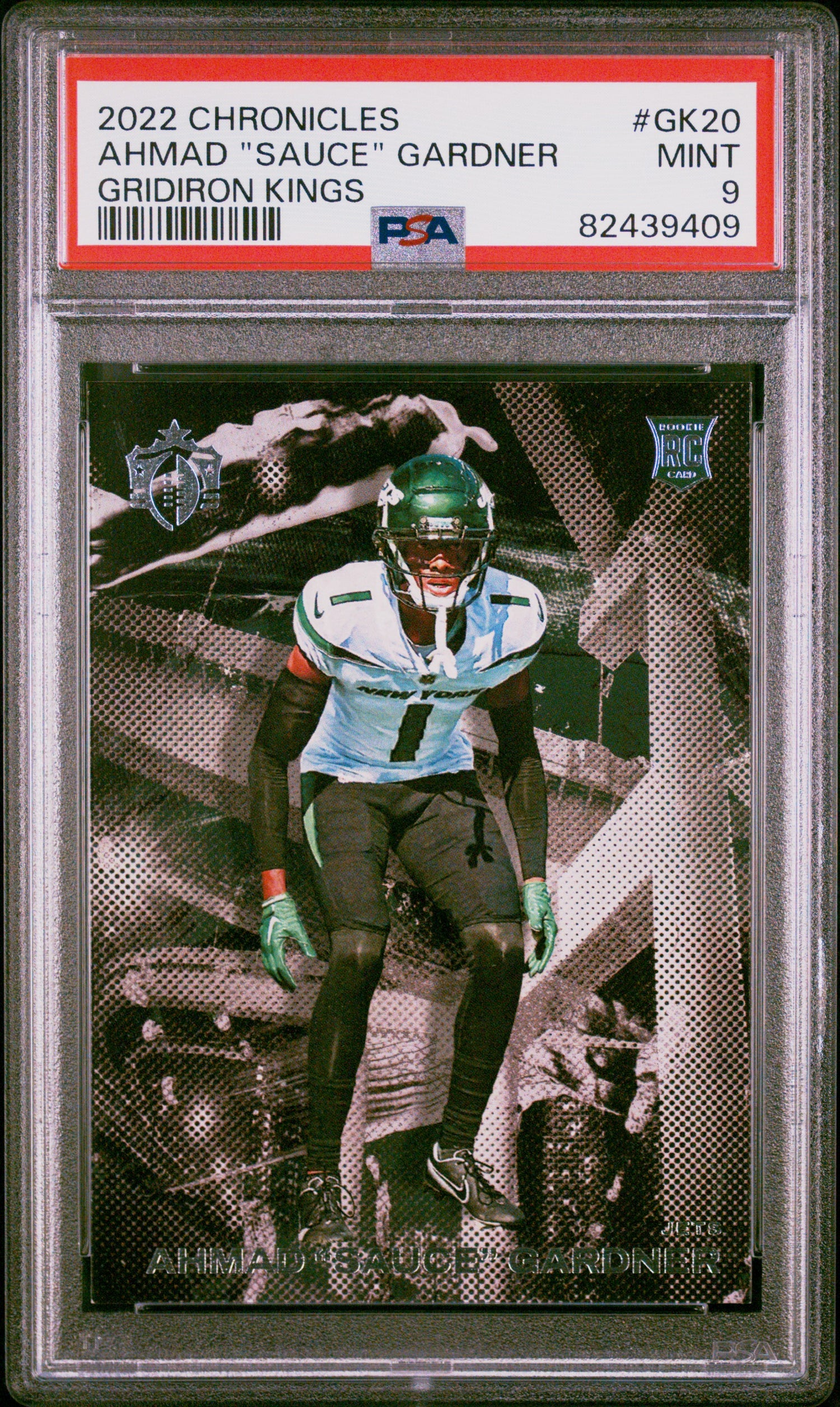 2022 Chronicles Gridiron Kings Ahmad 'Sauce' Gardner Rookie RC #GK20 PSA 9