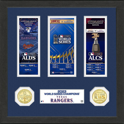 Highland Mint Texas Rangers 2023 World Series Championship Commemorative Tickets Bronze Coin Photo Mint