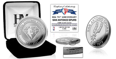 Highland Mint San Antonio Spurs NBA 75th Anniversary Silver Mint Coin - Limited Edition /5,000