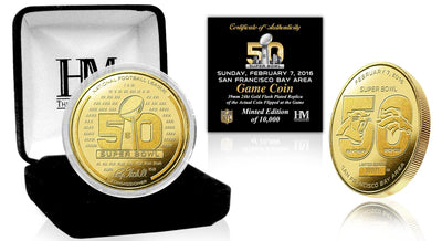 Highland Mint Super Bowl 50 Gold Flip Coin - Limited Edition /10,000