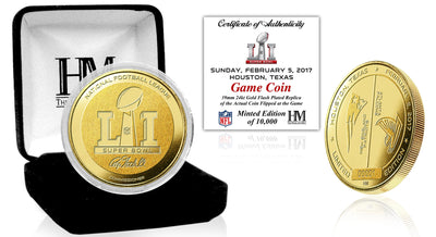 Highland Mint Patriots vs Falcons Super Bowl 51 Gold Flip Coin - Limited Edition /10,000