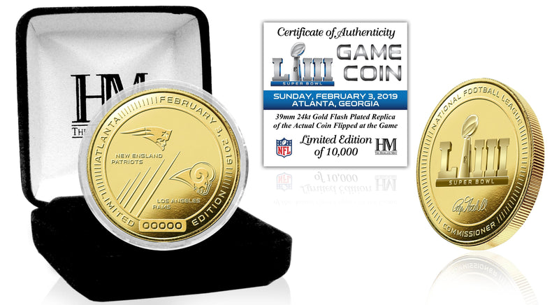 Highland Mint Super Bowl LIII Gold Flip Coin - Limited Edition /10,000