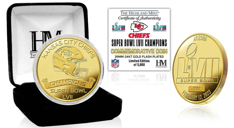 Highland Mint Kansas City Chiefs Super Bowl LVII Champions Gold Coin - Limited Edition /5,000