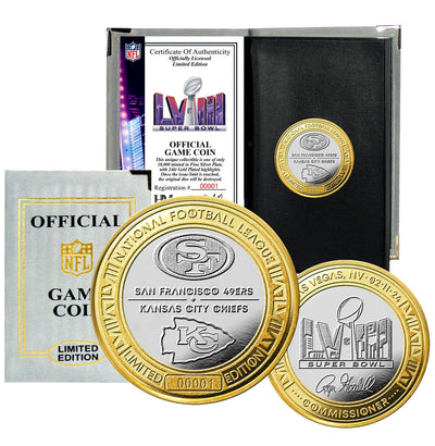 Highland Mint Super Bowl LVIII Official Gold and Silver 2-Tone Flip Coin - Limited Edition /10,000
