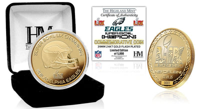 Highland Mint Philadelphia Eagles Super Bowl LIX Champions Gold Mint Coin - Limited Edition /5,000