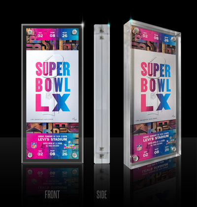 Highland Mint Super Bowl LX Replica Game Ticket Acrylic Display