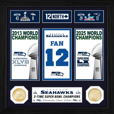 Highland Mint Seattle Seahawks Super Bowl Champions Banner Collection Bronze Coin Photo Mint