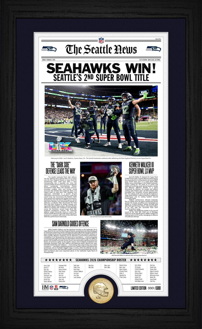 Highland Mint Seattle Seahawks Super Bowl LX Champions Bronze Coin Photo Mint - Limited Edition /5,000