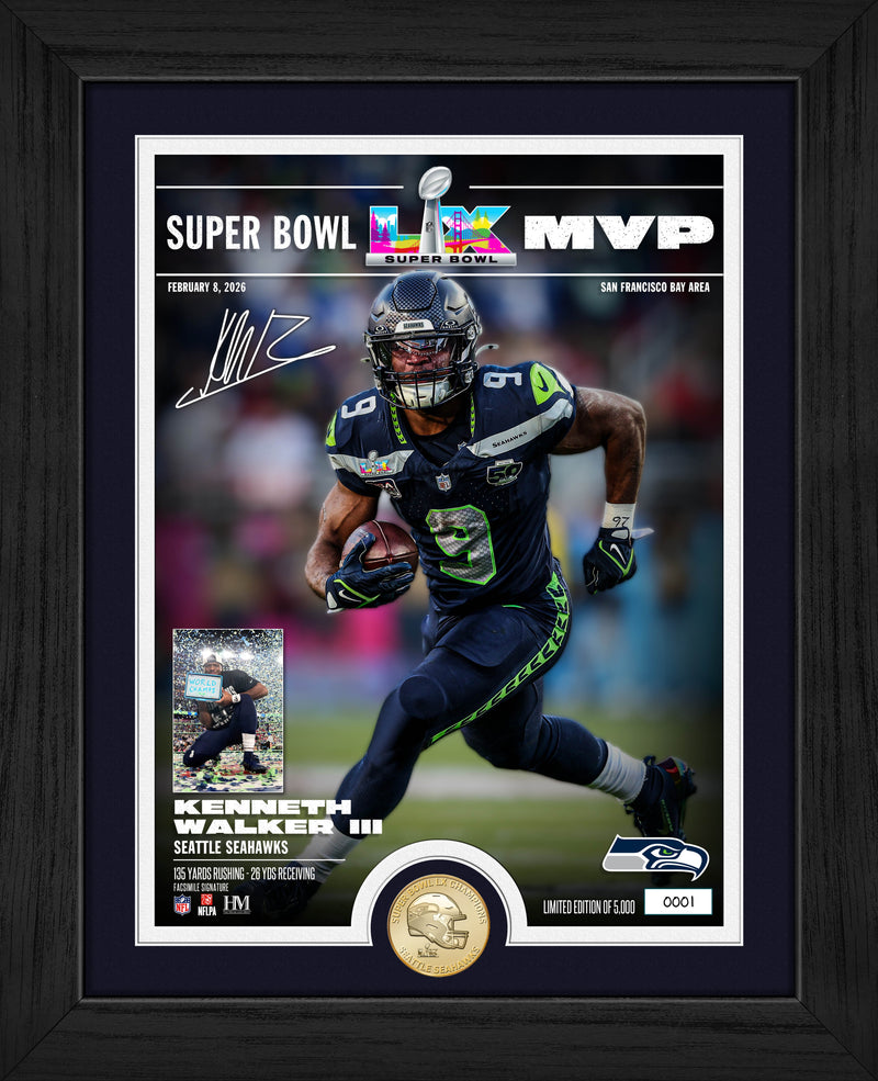 Highland Mint Seattle Seahawks Kenneth Walker III Super Bowl LX MVP Bronze Coin Photo Mint - Limited Edition /5,000
