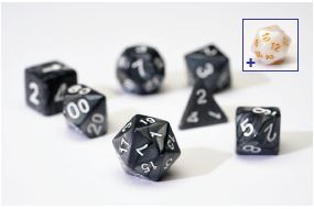 Sirius Dice: 7CT Pearl Charcoal Grey Polyhedral Dice Set