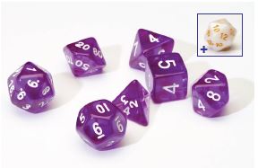 Sirius Dice: 7CT Purple Translucent Polyhedral Dice Set