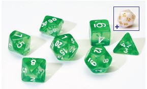 Sirius Dice: 7CT Green Translucent Polyhedral Dice Set