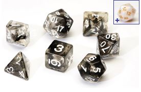 Sirius Dice Black Cloud Transparent 7 Die Set