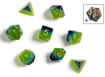 GREEN BLUE TRANSLUCENT 7 DIE SET